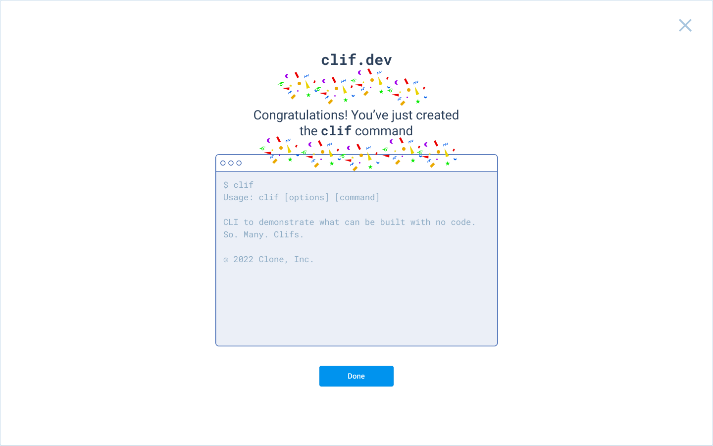 CLI program successfully created CLI program successfully created